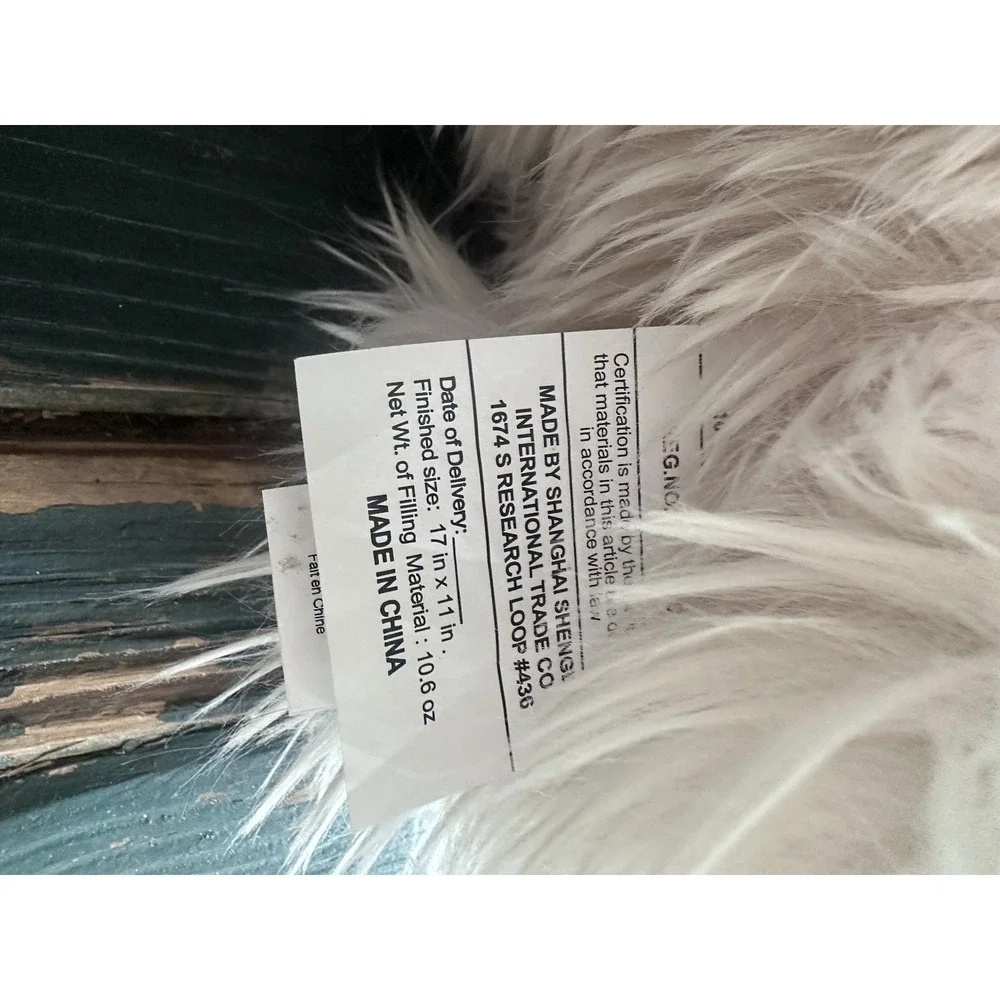 Pottery Barn: Luxe Faux Fur Dog with Antlers Shaped Plush Christmas